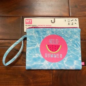 MyTagalongs Water Print Watermelon Neoprene Island Pouch NWT